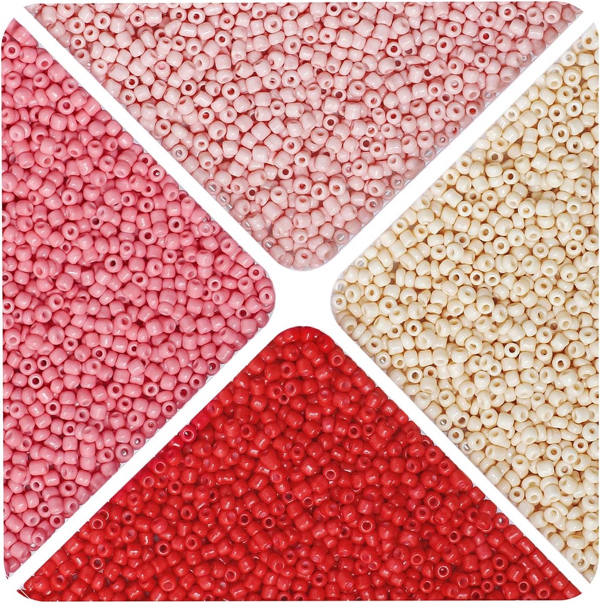 12/0 glazen rocailles, meer dan 24.000 stuks, 4 kleuren, assortiment, grootte 2,5 mm, goud, zilver, bruin, handwerk, rocailles voor armbanden, oorringen, halskettingen, productie (GB-1030-D)
