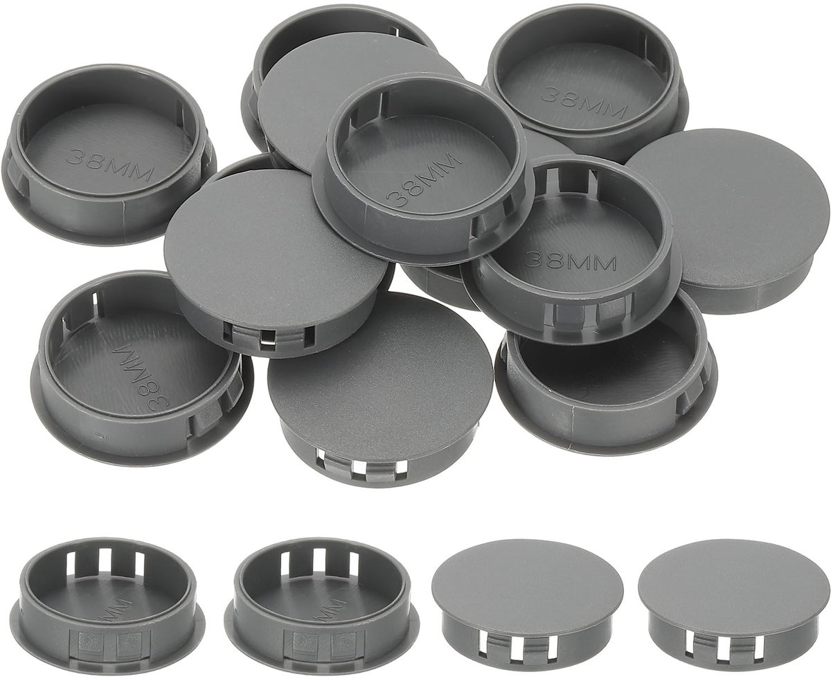 Omgoods - 34 Stuks Plastic Hole Plugs - 1 1/2" (38mm) Grijze Plugs voor Meubels