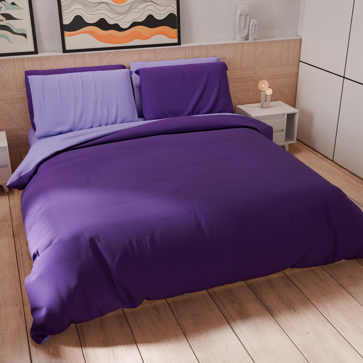 Omgoods - Eenpersoons Dekbedovertrekset 160 x 200 cm met Kussensloop