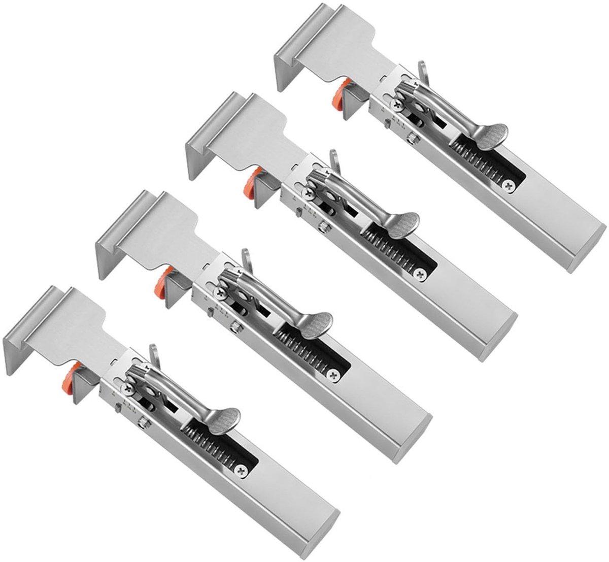 Omgoods- Ladebevestigingsklem Verstelbaar - Roestvrij Stalen Klem - Kastinstallatie Gereedschap - 4 Stuks - Eenvoudige Installatie - Instelbare Breedte - Ladeklem