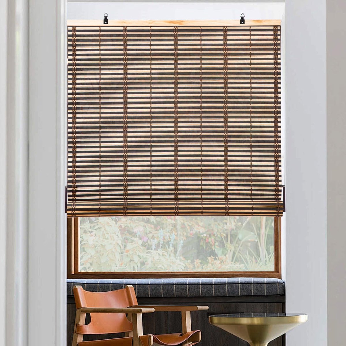 Omgoods - Retro Bamboo Rolgordijn 120 x 250 cm - Lichtfilterend en Anti-UV