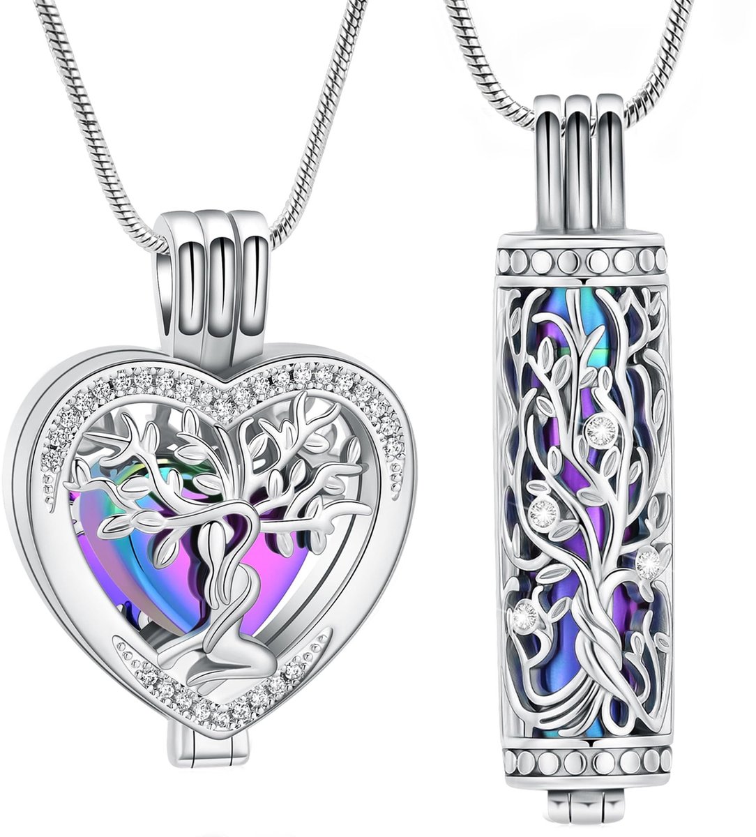 Omgoods - Tree of Life Urn Necklace - Ash Cremation Jewelry voor Herinnering