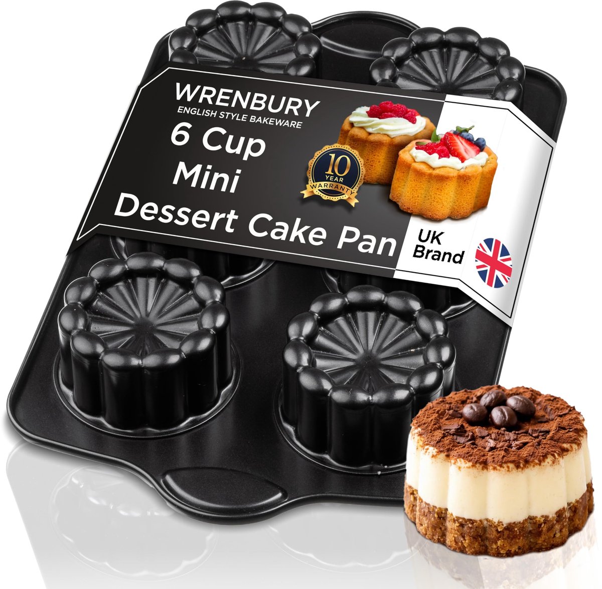 Omgoods - Caneles Mallen en Mini Charlotte Bakvormen - 6 Stuks met Receptenboek