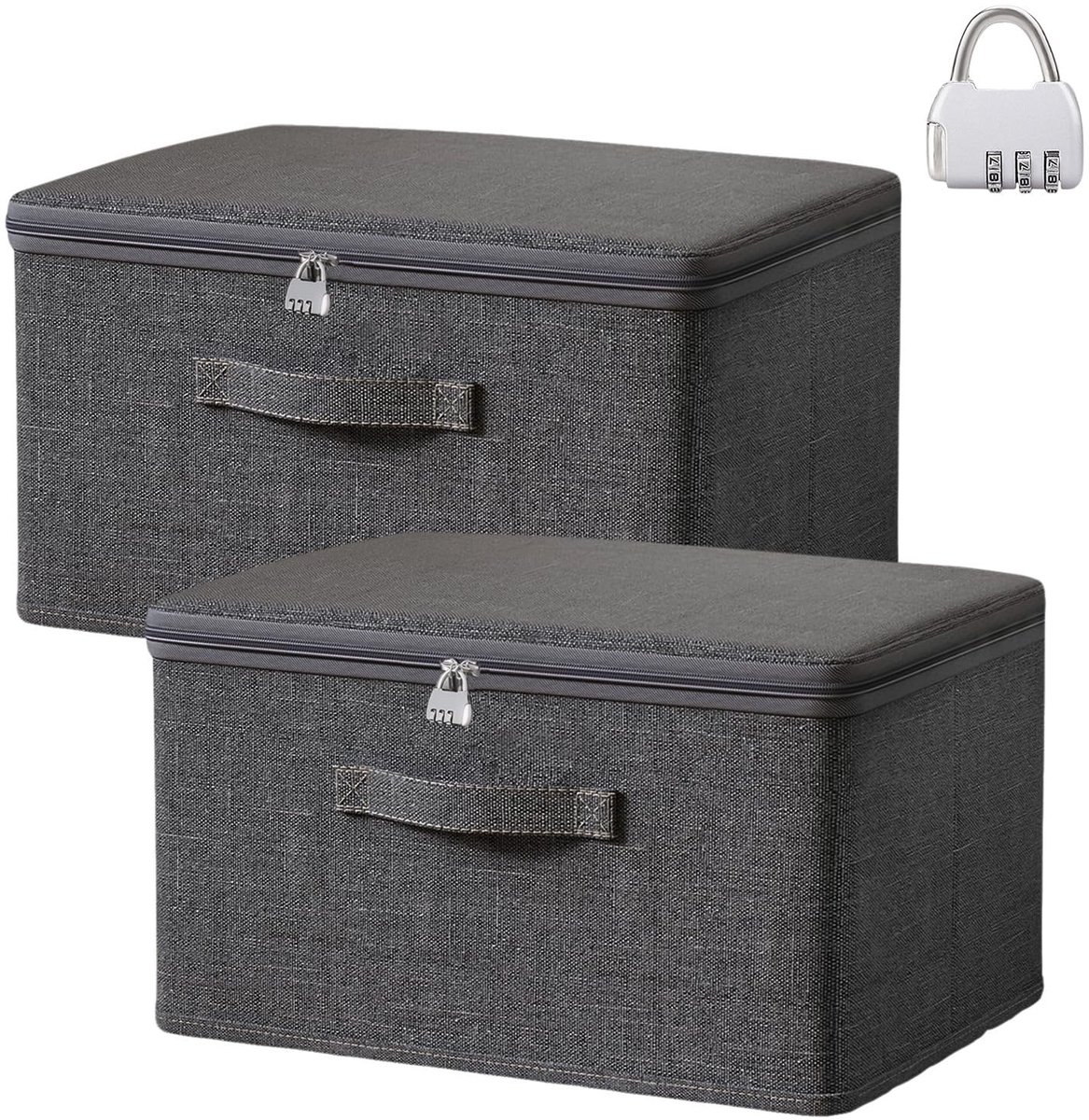 Omgoods - Set van 2 Lockable Opbergdozen voor Veilig Opslag