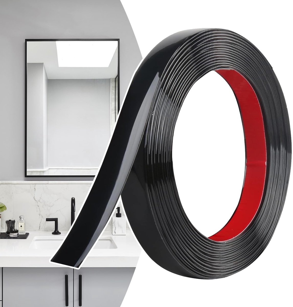 Omgoods - Zelfklevende Decoratieve Lijsten, Zwart Mat voor Thuisdecoratie