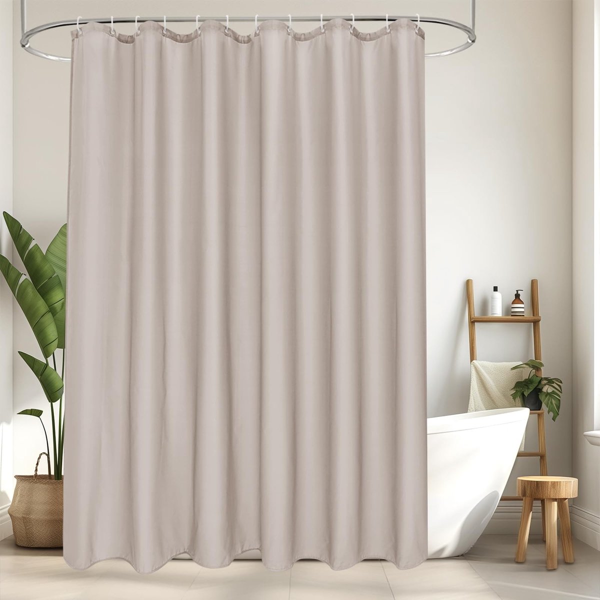 Omgoods - Sandkleurig Douchegordijn 180 x 190 cm Waterdicht en Antischimmel