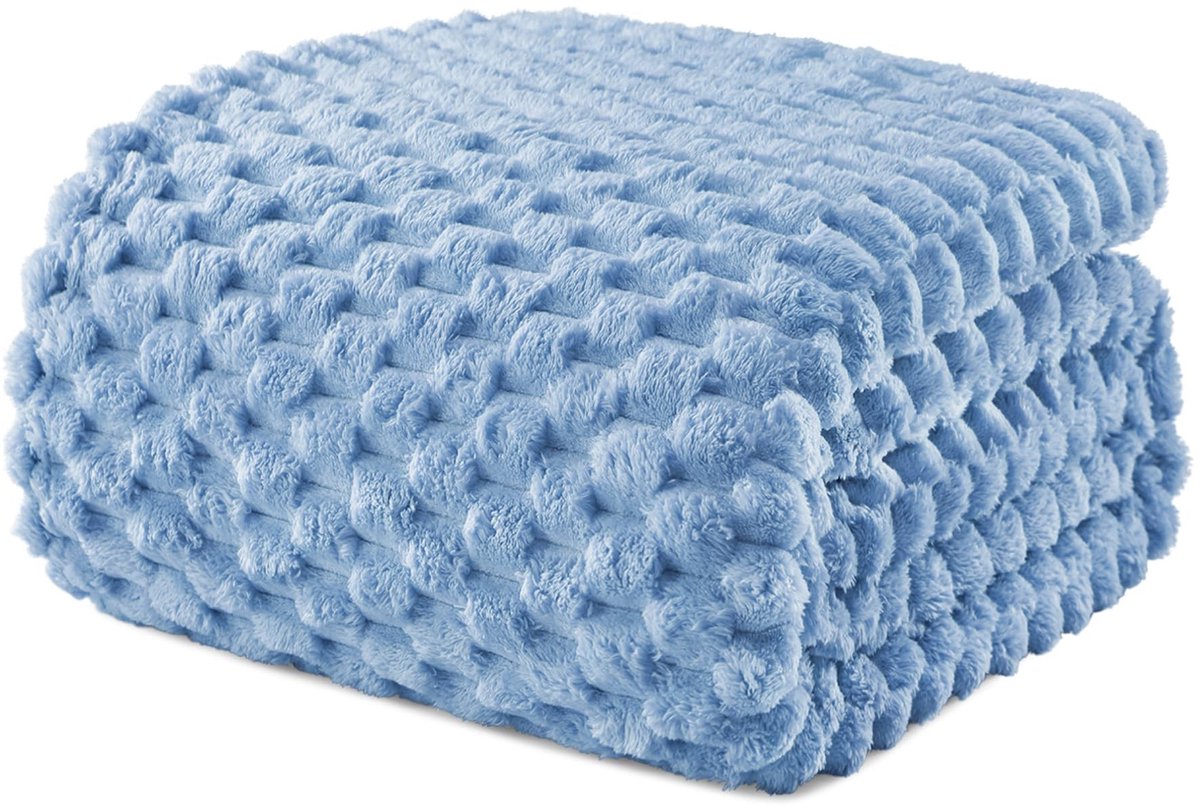 Omgoods - Cuddly Fleece Dekbed - Warm en Licht, All-Season 230 x 270 cm, Grijs Blauw