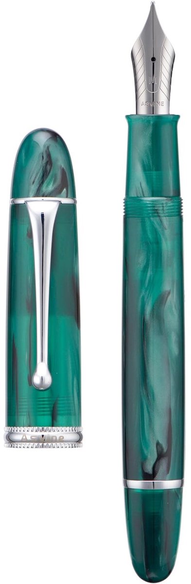 Omgoods - V800 Vulpen met Vacuüm Vulmechanisme - Groene Acryl met Fijn Schrijfpunt