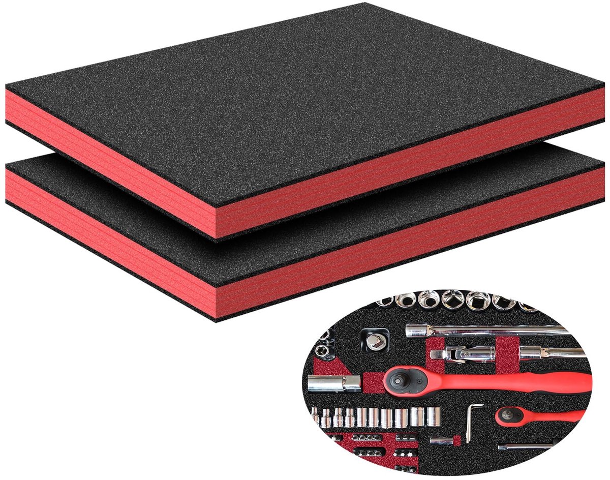 Omgoods - Set van 2 Polyurethaan Foam Inserts voor Gereedschapskist