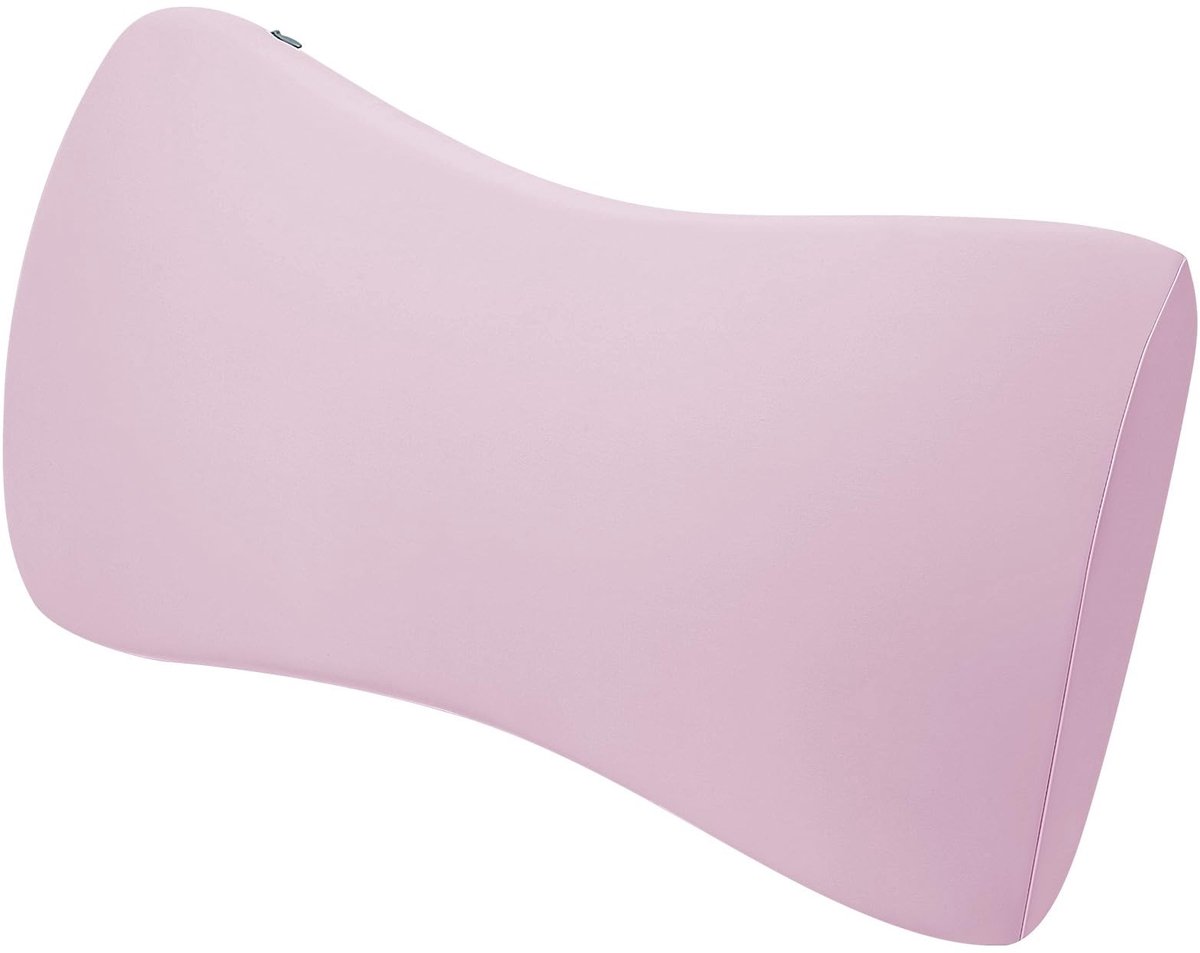 Omgoods - Ergonomisch Lendensteunkussen van Geheugenfoam voor Slaap, Auto & Kantoor (Roze)