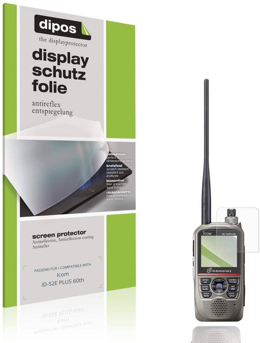 dipos – 4x Matte Beschermfolie geschikt voor Icom ID-52E PLUS 60th | Krasbestendige & antireflecterende Screenprotector Ultra-Thin