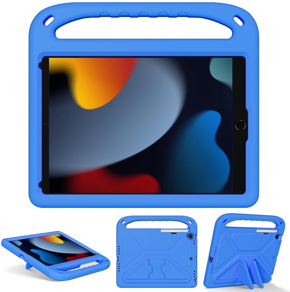 Omgoods - Kindvriendelijke Schokbestendige Hoes voor iPad 9th Gen 10.2 Inch - Blauw