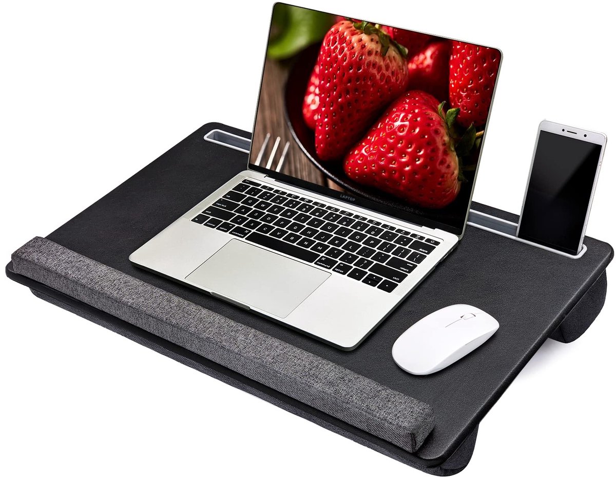 Omgoods - 27 Inch Laptop Bureau met Volledige Muismat - Draagbare Laptop Tray met Polssteun