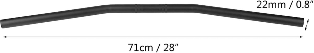 Stuur, 7/8 Inch 22 MM Zwart Zilver Motorbike Bend Stuur Drag Rechte Bar (Zwart)