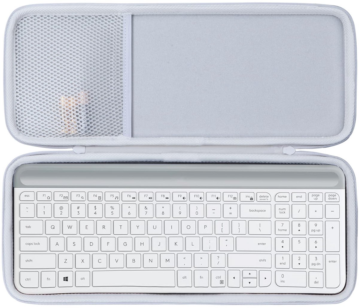Omgoods - Hard Case Pouch voor Logitech MK470 Slim Combo - Beschermhoes in Wit
