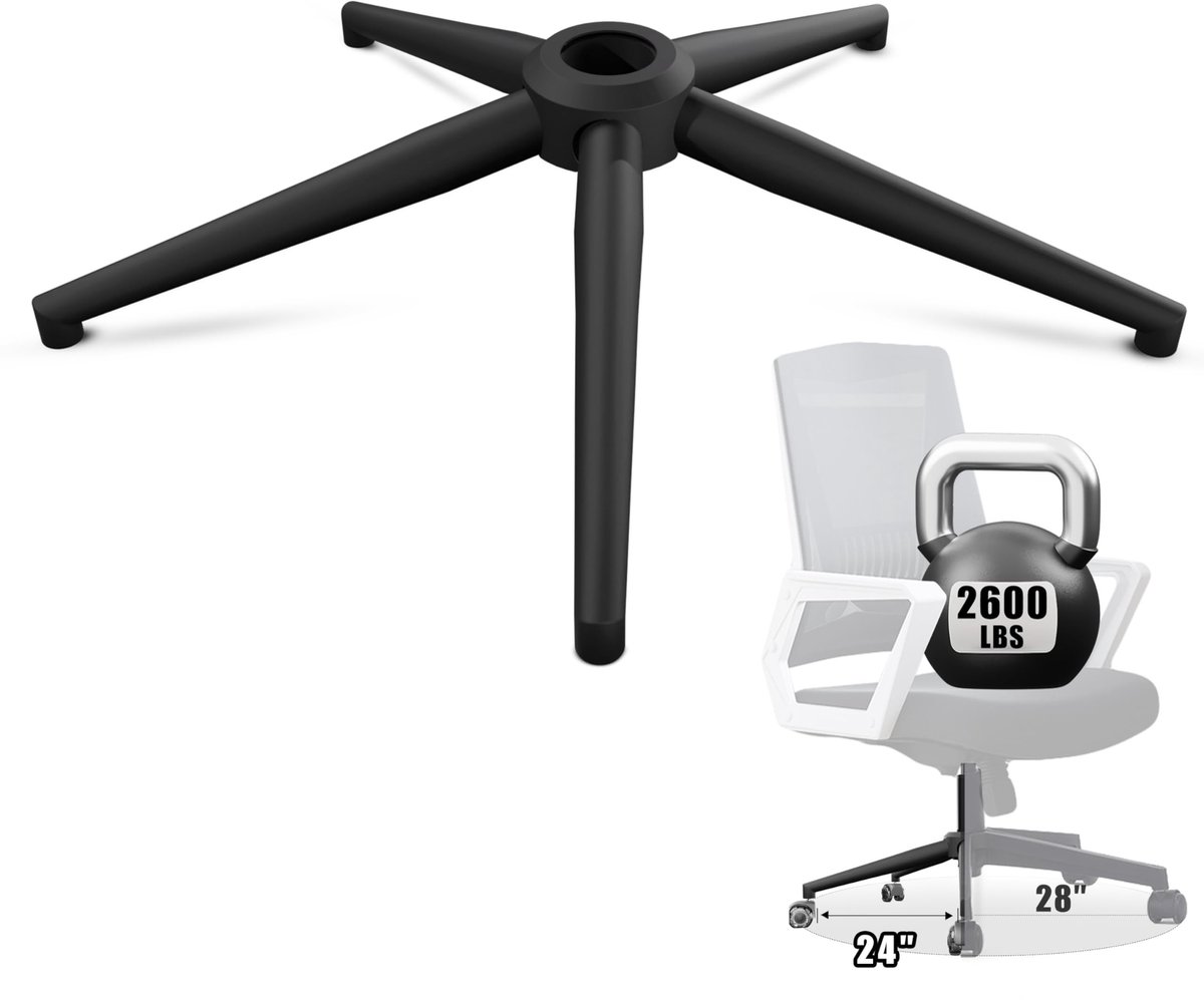 Omgoods - Vervangende Onderstel voor Kantoorstoel - 2400lbs, Universele Gascilinder