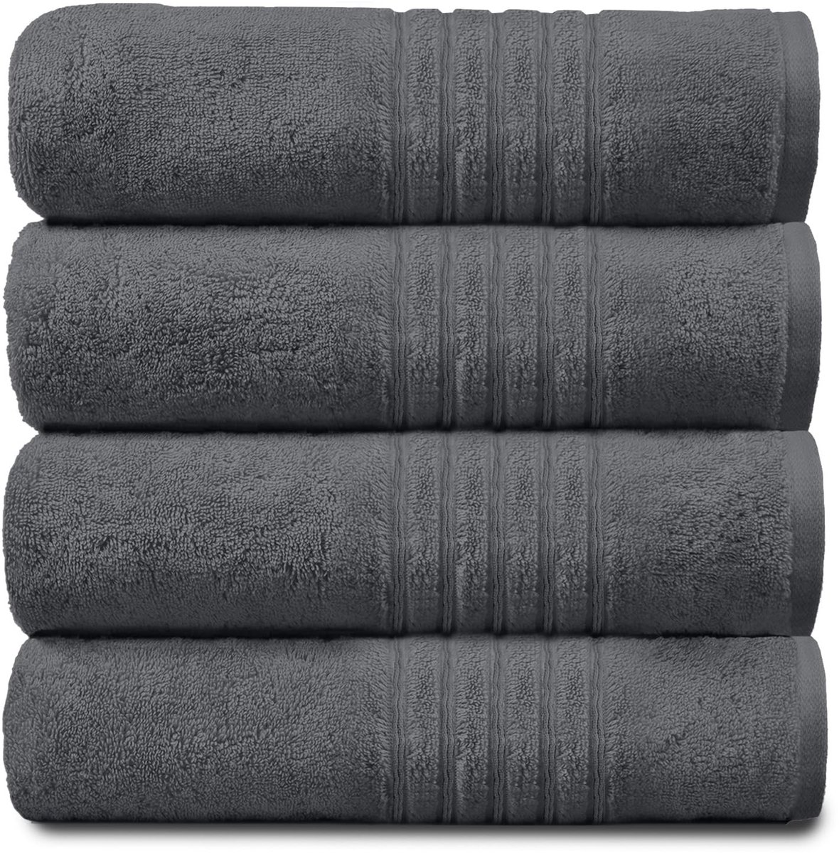 Omgoods - Jumbo Badhanddoeken Set van 4 - 100% Egyptisch Katoen, Charcoal