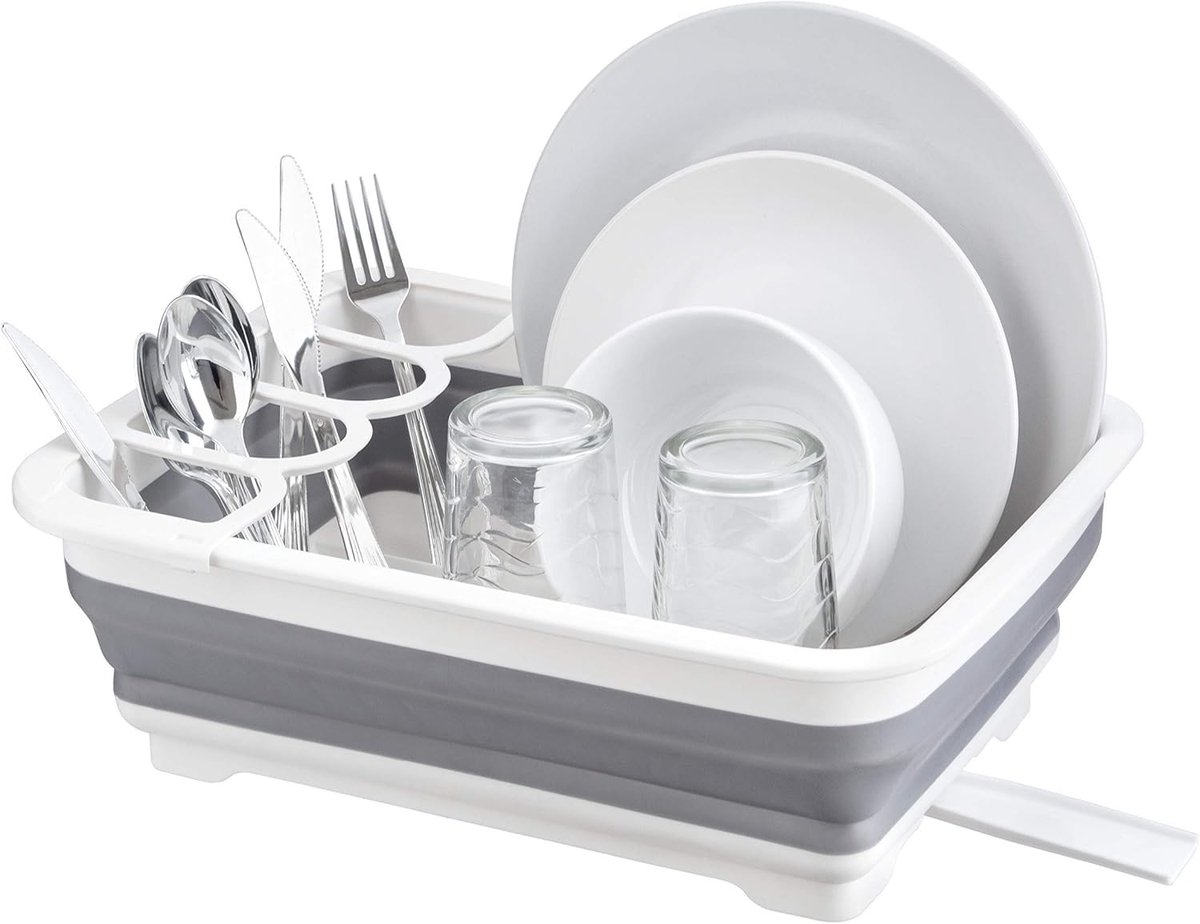 Omgoods - Vouwbaar Afwasrek met Afvoerstrip voor Keuken en Camping