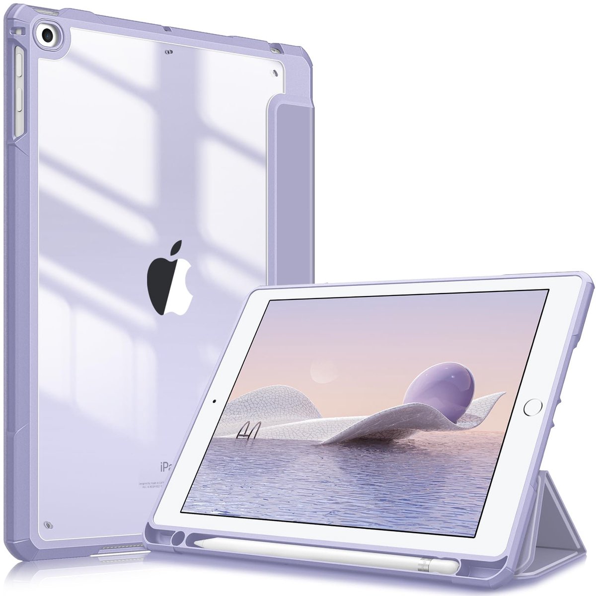 Shockproof Hybrid Case voor iPad 6e Gen 2018/5e Gen 2017 - Met Penhouder en Transparante Achterkant