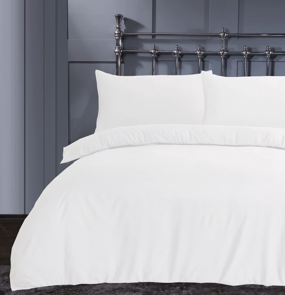 Omgoods - Luxe King Size Dekbedovertrekset Wit - Zachte Microfiber met 2 Kussenslopen