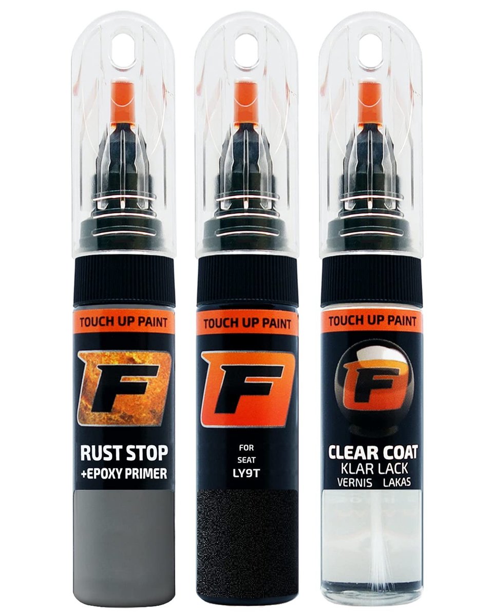 Omgoods - Car Scratches Pen Set voor Seat LY9T Mythosschwarz - 3-in-1 Lakherstelset