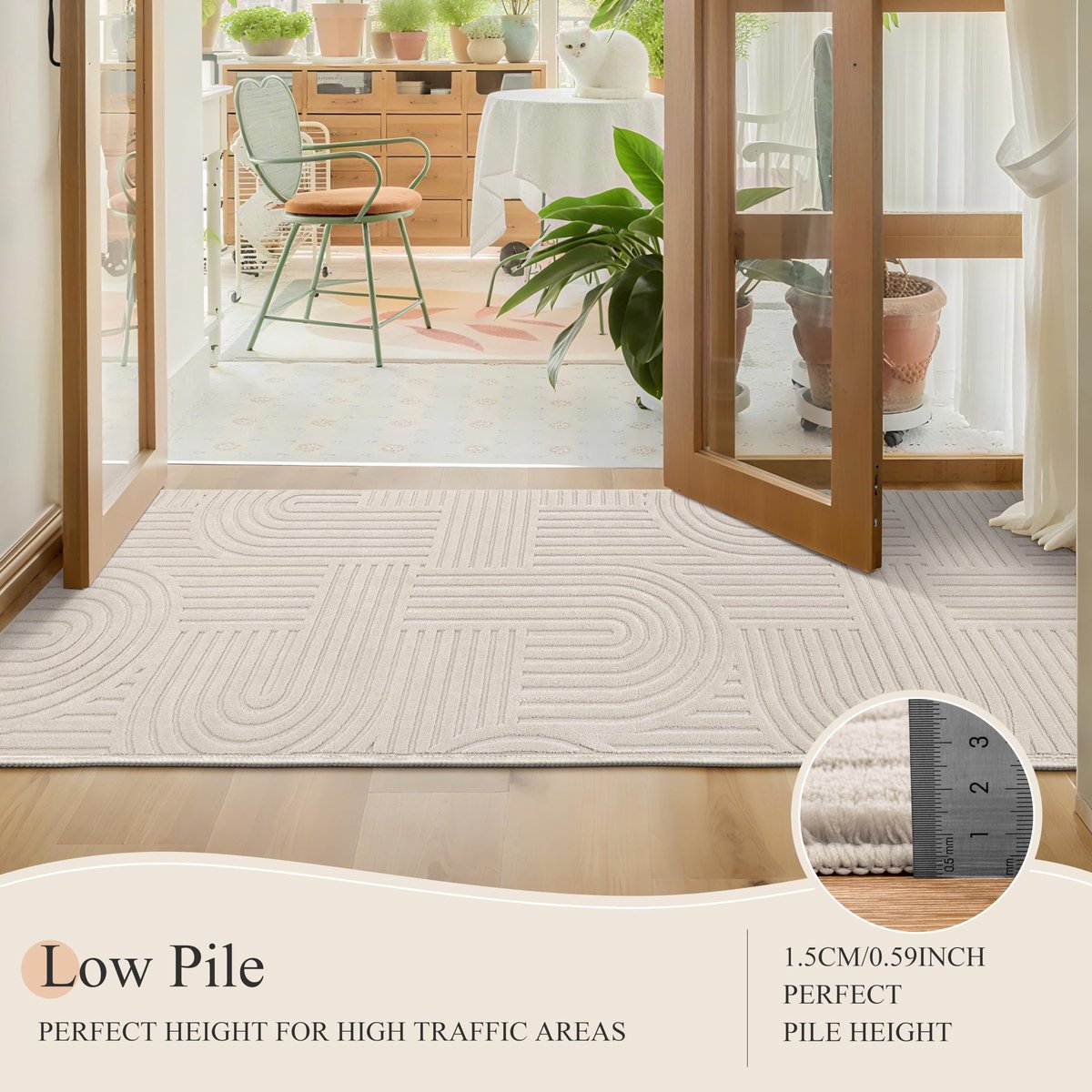 Omgoods- Loper 80 x 300 cm - Wasbaar - Antislip - Tapijtloper - Gangtapijt - Duurzaam polyester - Tapijt
