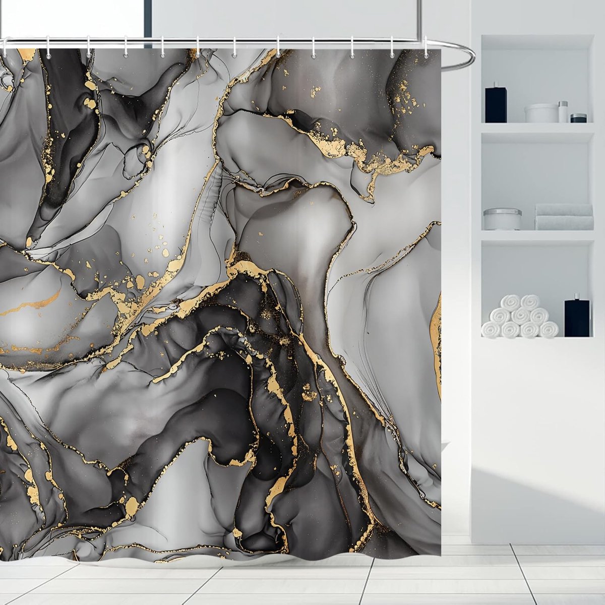 Omgoods - Modern Abstract Douchegordijn 180 x 180 cm