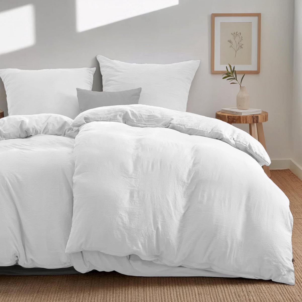 Omgoods - 4-delige Katoenen Percale Bedlinnen Set 135x200