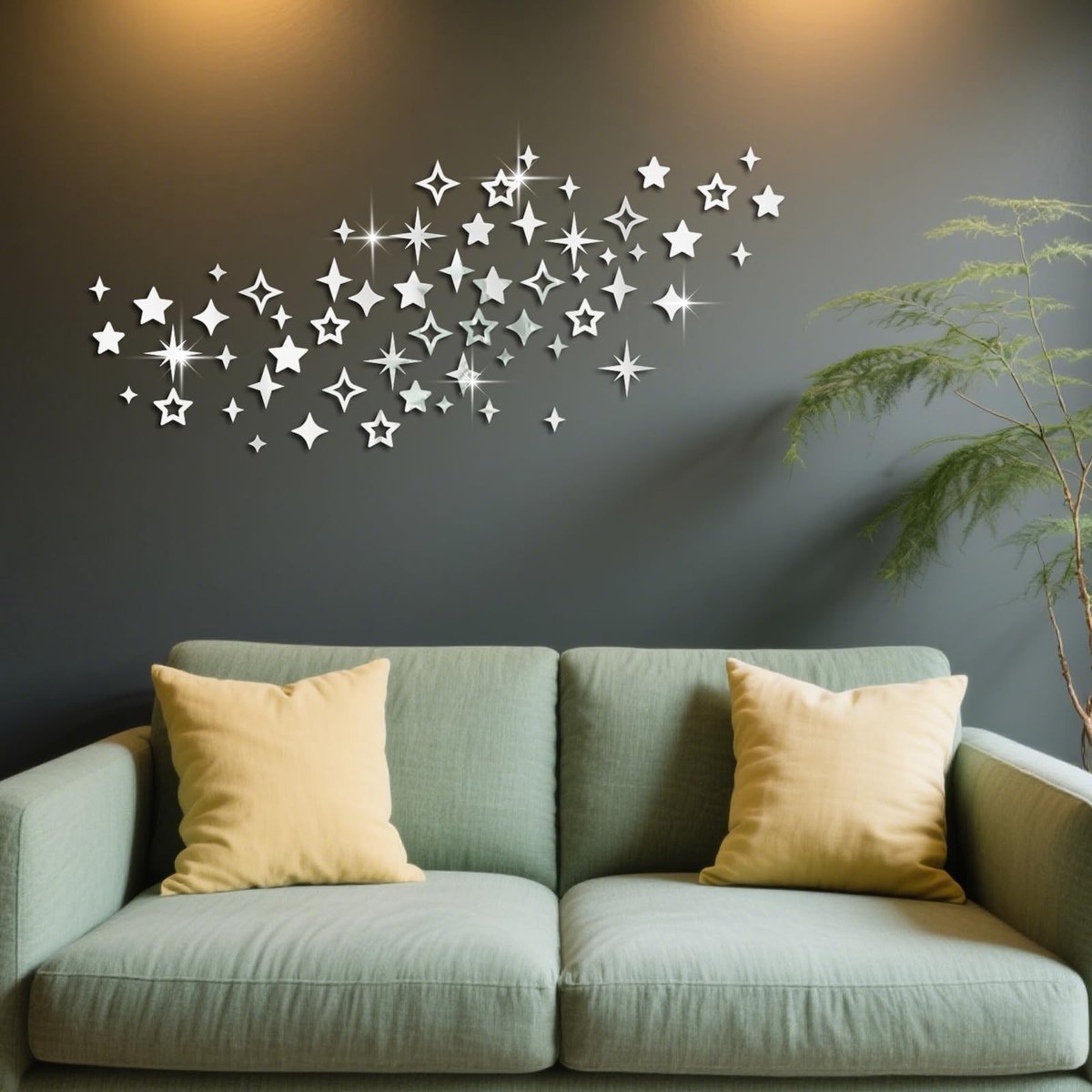 Omgoods - Sterren Acryl Spiegel Muurstickers - Decor voor Woonkamer