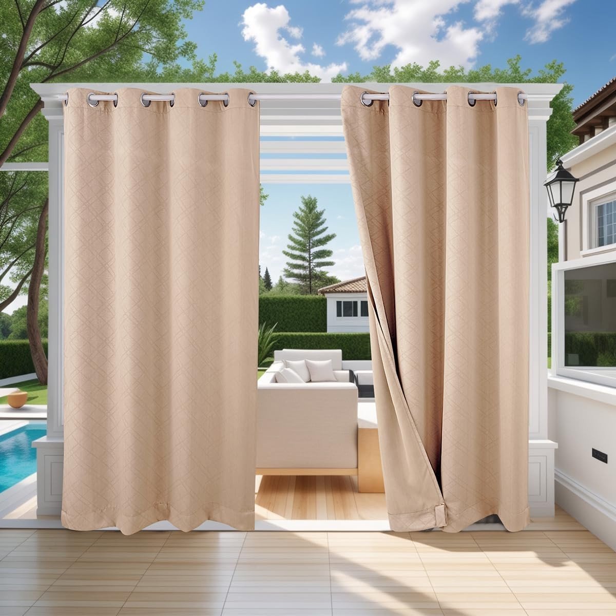 Omgoods - Buiten Gordijn voor Tuin en Patio - Waterdicht en UV-beschermend