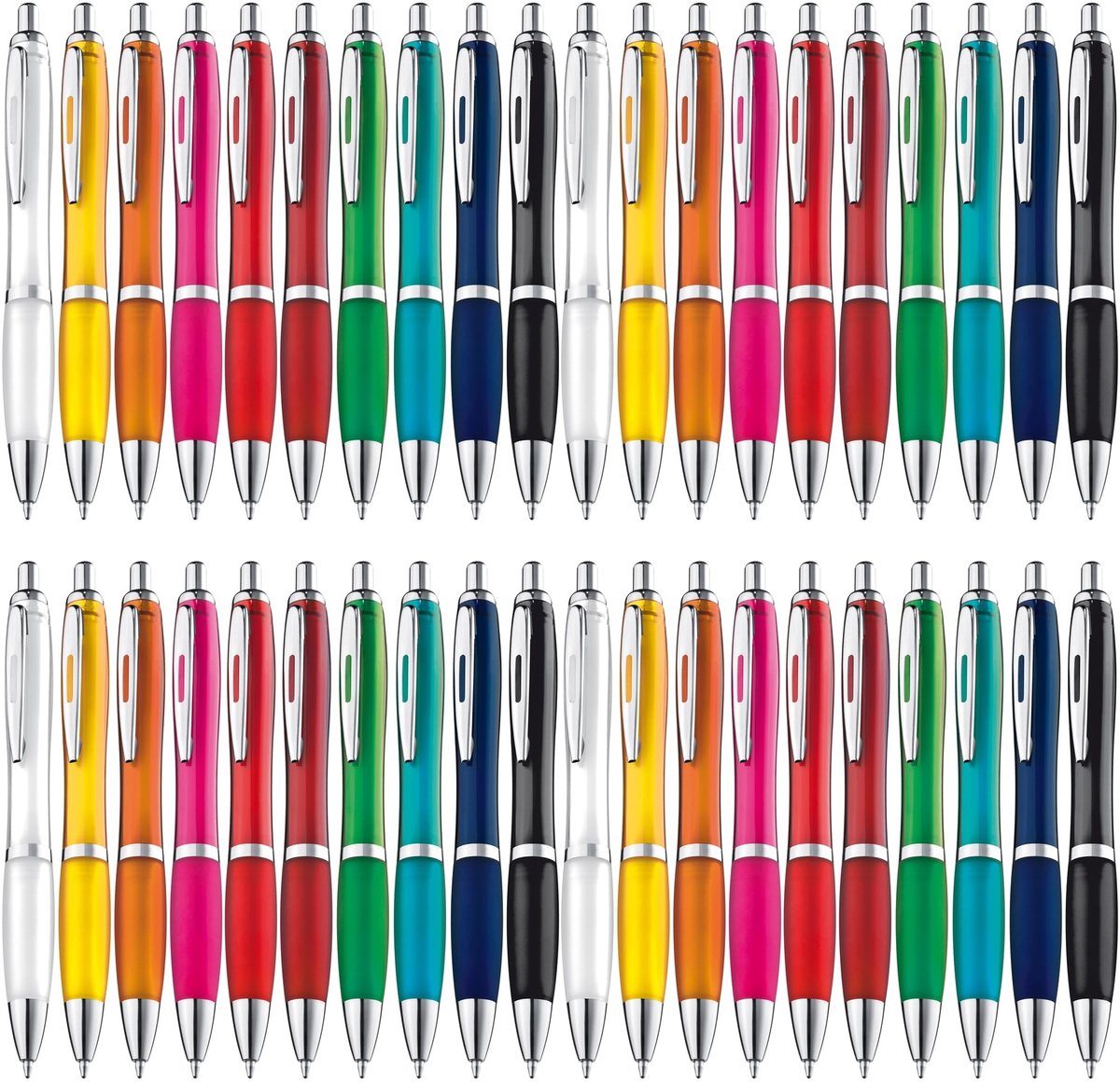 Omgoods - 50 Stuks Ergonomische Balpen Set - Premium Kwaliteit in Blauw