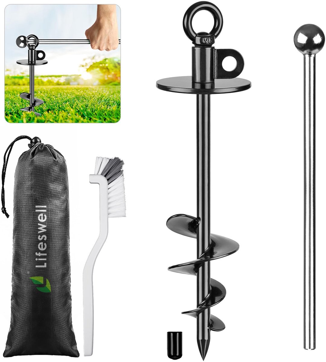 Omgoods - Robuuste 15 inch Hondentuipaal - Ideaal voor Tuin, Camping en Strand