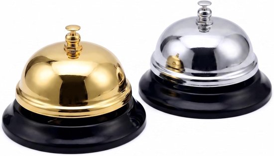 Tafelbel - Dinerbel Receptiebel - Service Melden - Heldere Klank - 100 mm - Zilver — afbeelding 3
