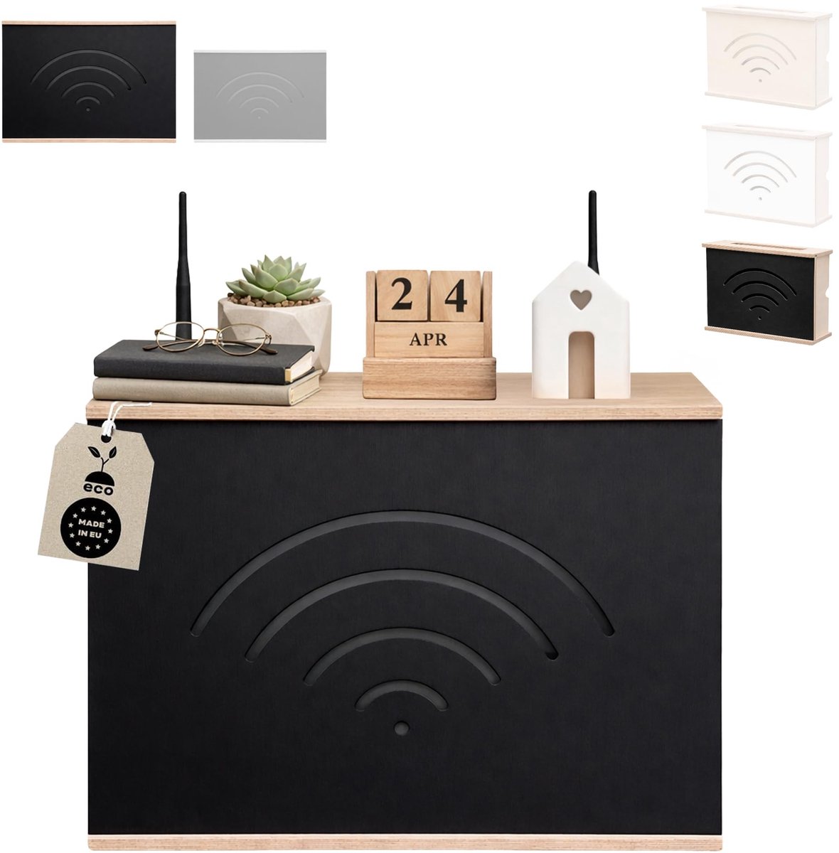 Omgoods - Router Opbergkast voor Wandmontage met Kabelbeheer