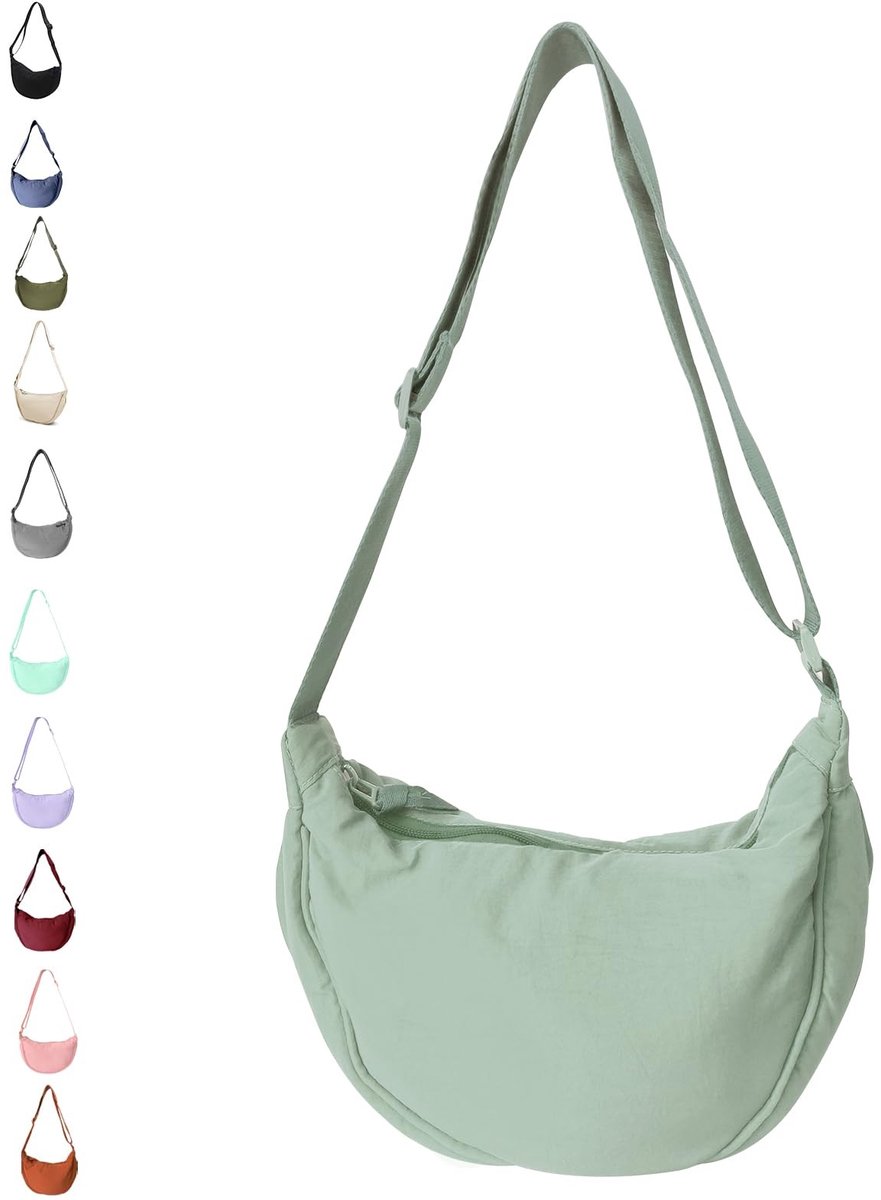 Omgoods - Dames Nylon Crescent Bag - Verstelbare Crossbody Tas voor Dagelijks Gebruik