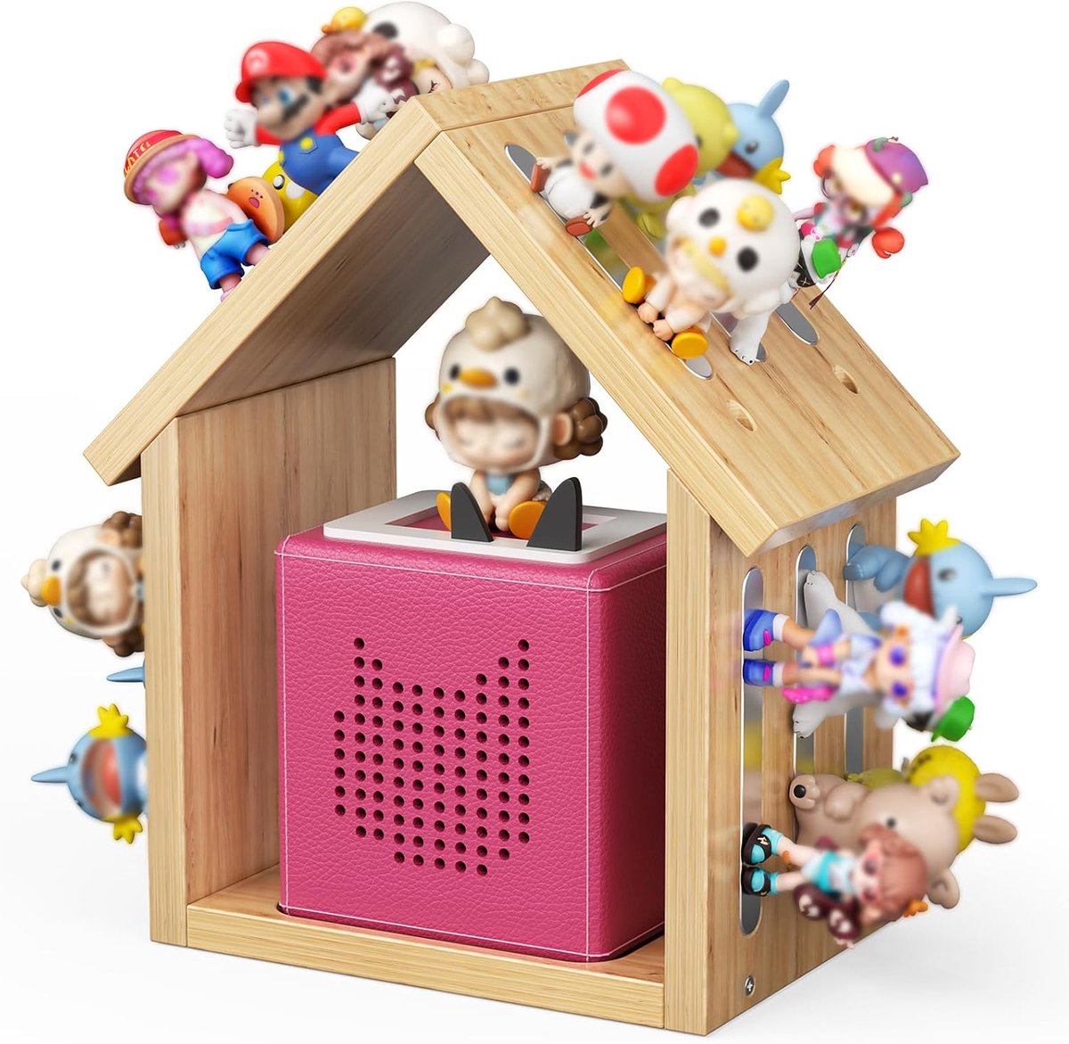 plank, in de vorm van een huis, voor 12-40 figuren. Zwevende houten wandplanken, geschikt voor meisjes en jongens
