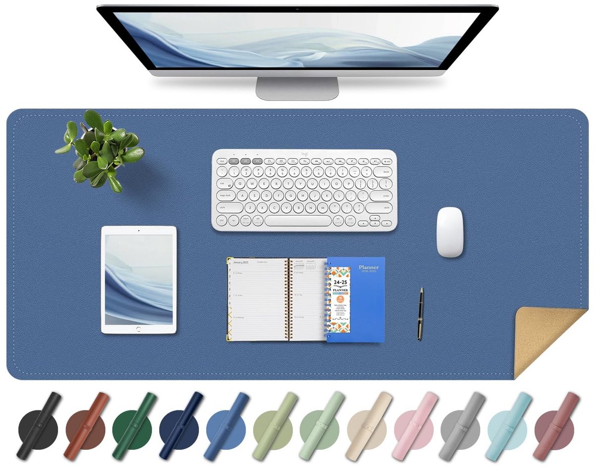 Omgoods - Leren Bureau Mat - Grote Waterdichte Muismat met Antislip