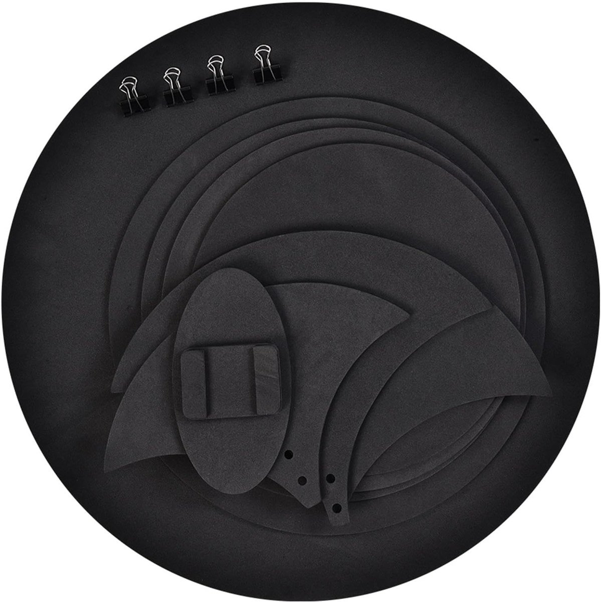 Oefenpads Universeel voor Drums 12-22 Inch 5mm, Rubber Foam met 4 Clips voor Rustig Spelen