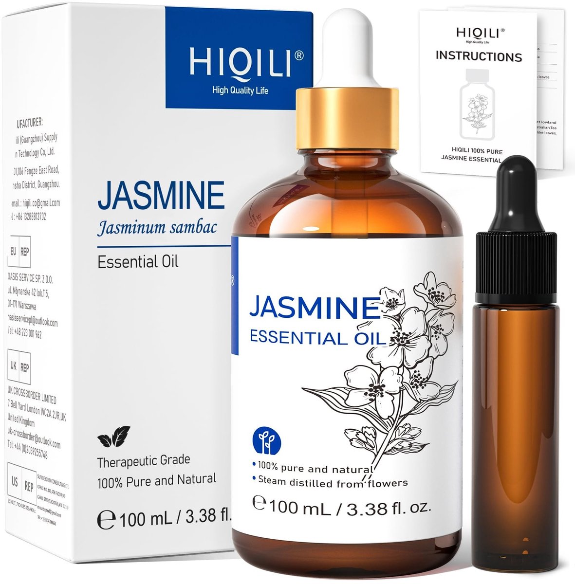 Omgoods - Jasmijn Essentiële Olie - Puur en Natuurlijk voor Diffuser en Aromatherapie