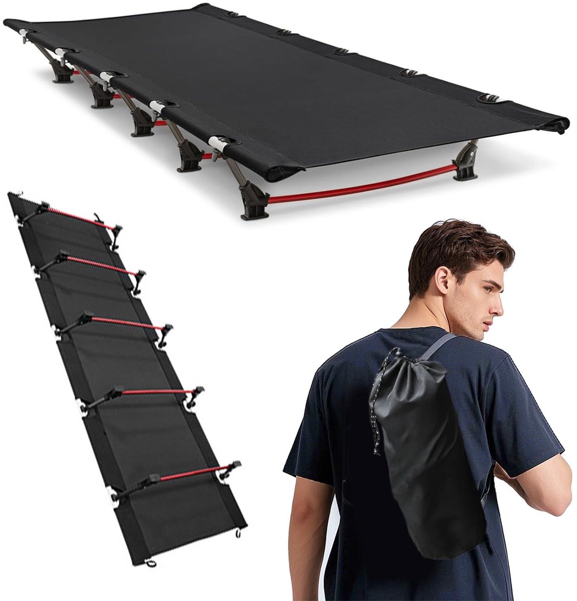 Omgoods - Opvouwbaar Campingbed met Draagtas - Lichtgewicht en Compact voor Volwassenen