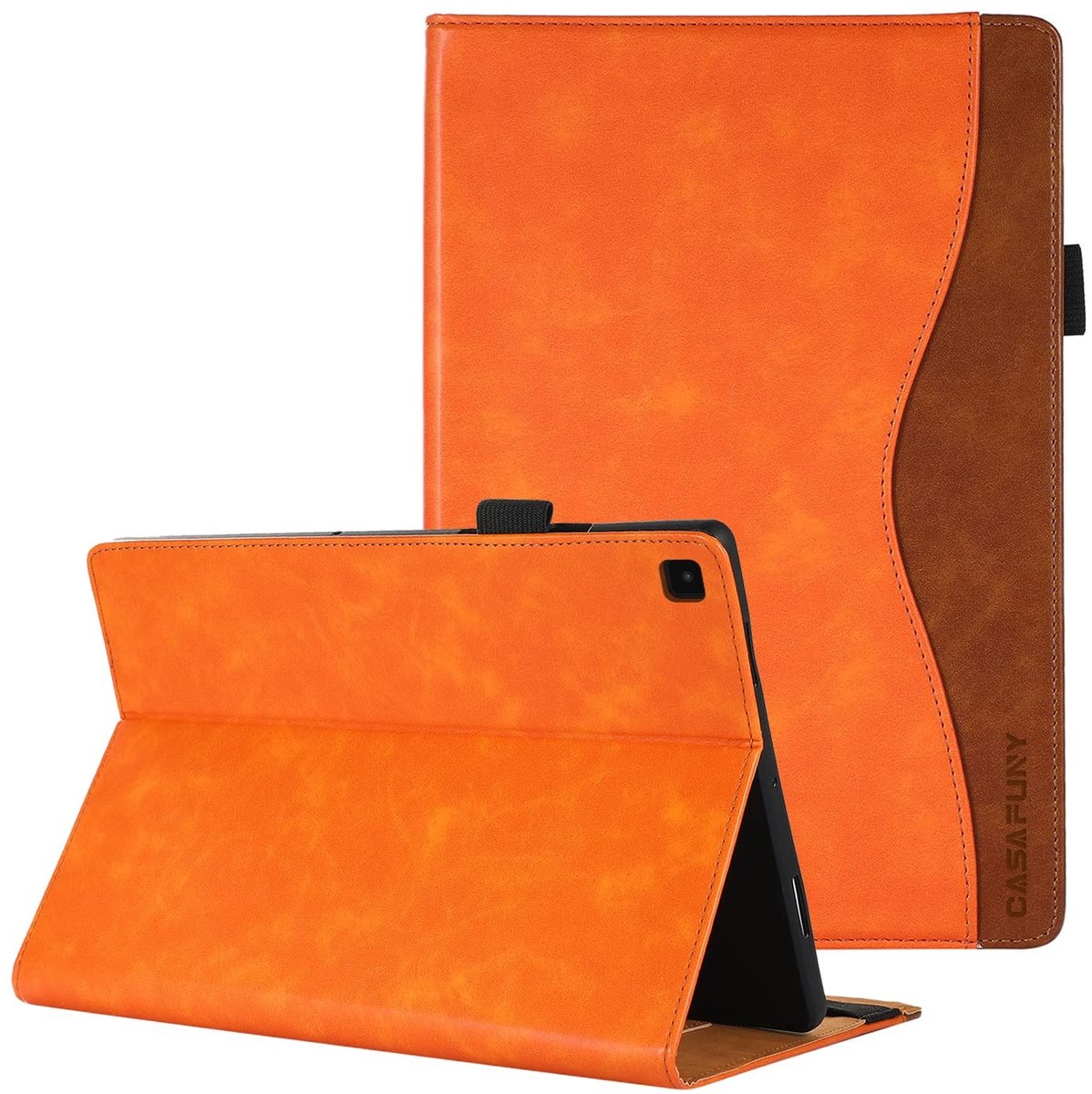 Omgoods - Premium PU Leren Case voor Samsung Galaxy Tab A7 10.4 inch met Document Slots - Oranje