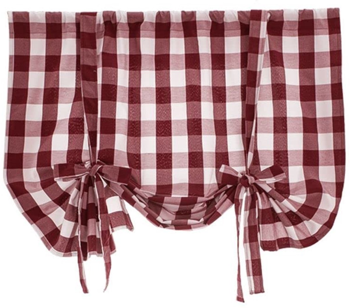 Omgoods - Chequered Kitchen Curtain - Country House Style Bistro Curtain