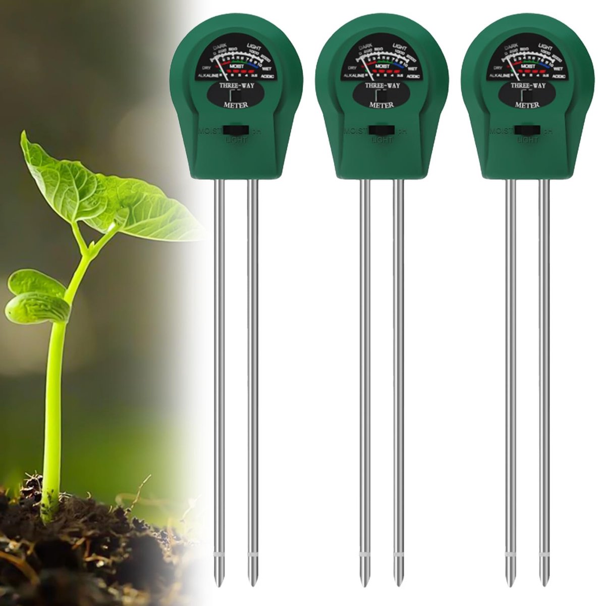 Omgoods - Set van 3-in-1 Bodemtesters voor Planten