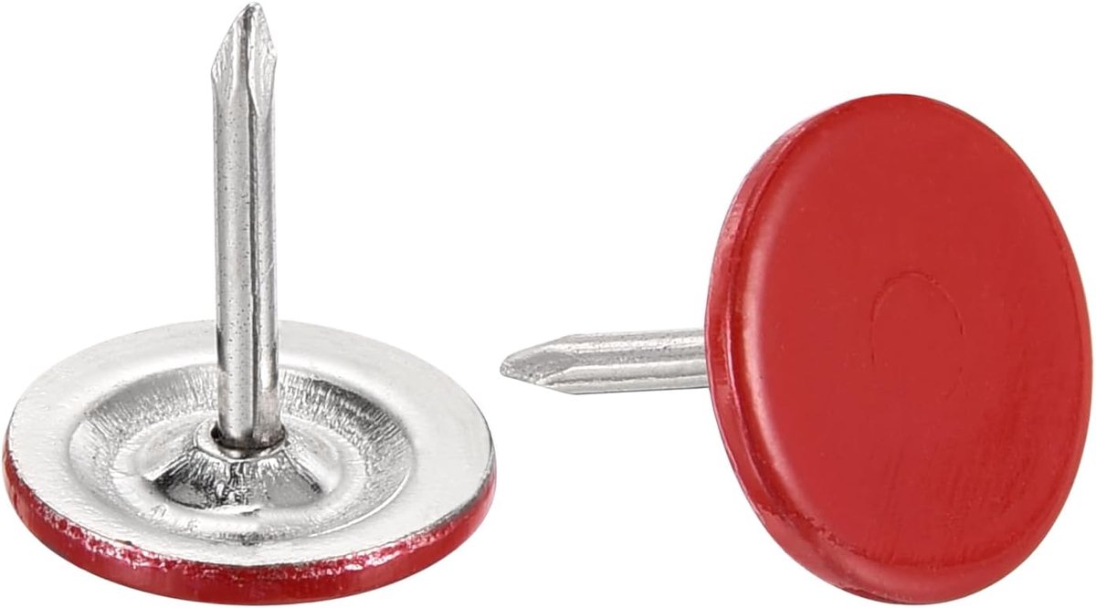 40 stuks meubelnagels, 11 mm x 13 mm platte kop, decoratieve meubelnagels, duimnagel voor meubels, bank, hoofdeinden, rood
