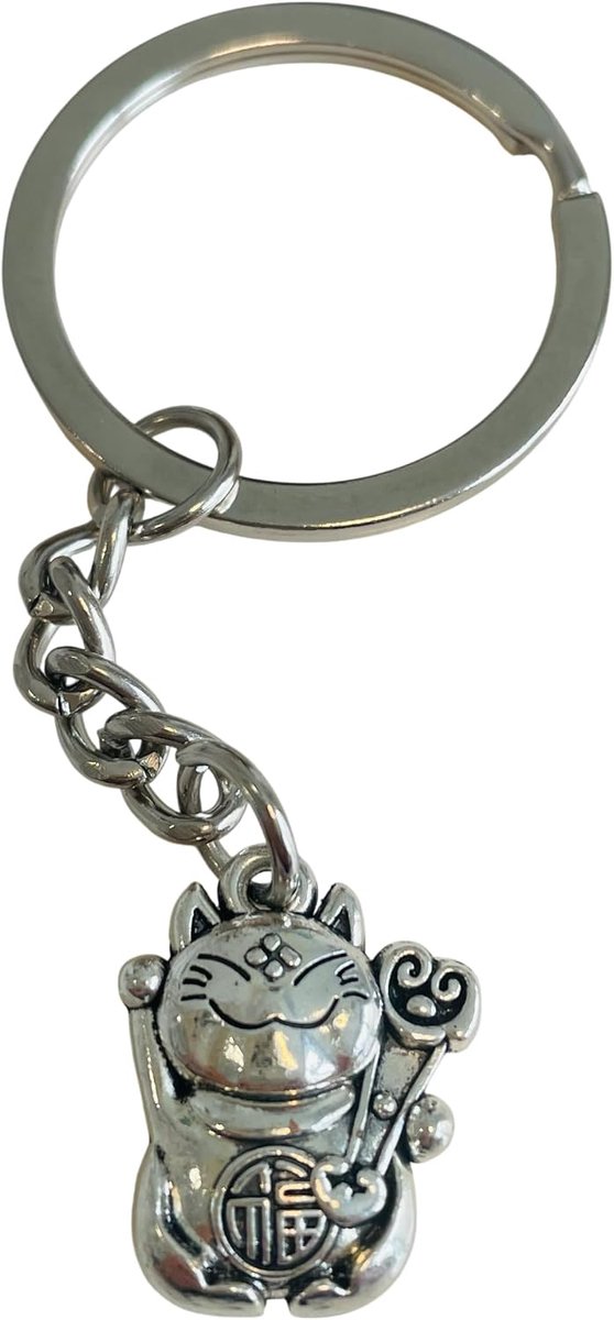 Gelukskat Maneki Neko Zilver - Tas Hanger