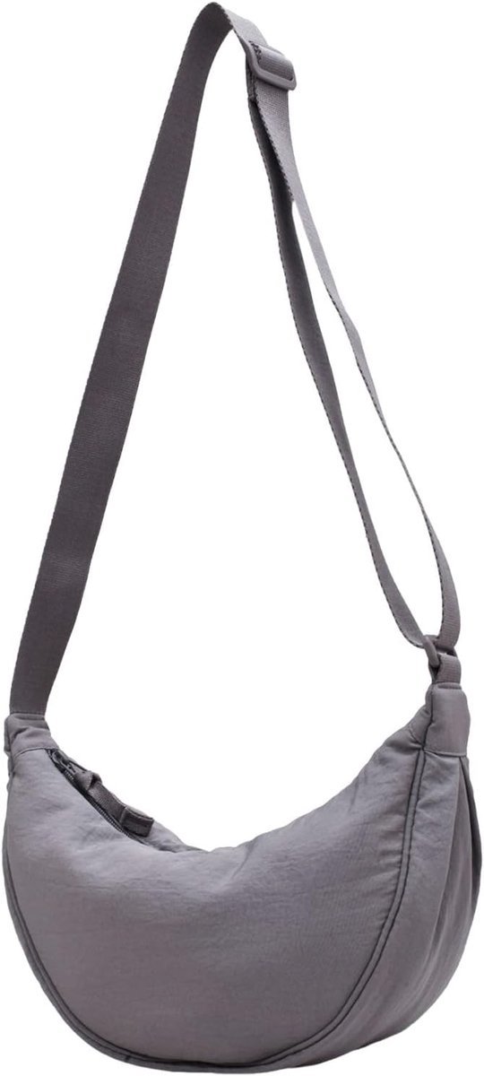 Dames Halve Maan Nylon Crossbody Tas – Verstelbare Band, Lichtgewicht Hobo Schoudertas – Casual Zachte Halve Maan Crossbody Tas, Geschikt voor Dagelijks Winkelen en Reizen
