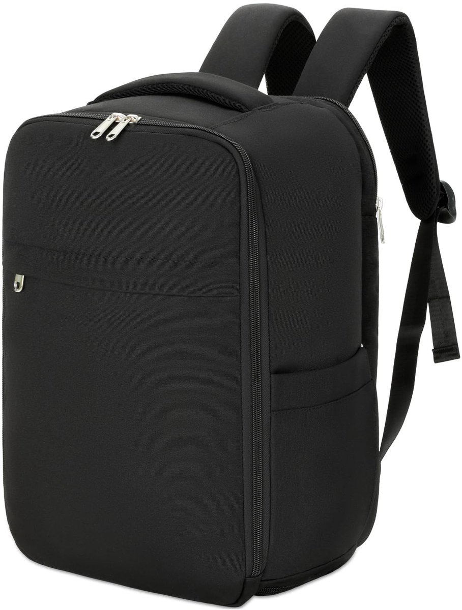SnelShoppen - Cozary Ryanair Handbagage-rugzak 40x20x25 cm, Kleine Reisrugzak voor Vliegtuig, Onder Zitplaats, Laptop Tas 14 inch, Zwart, Reis Rugzak