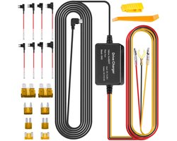 Bedradingsset voor dashcam – Onderspanningsbeveiliging – 12V/24V naar 5V – USB-C-aansluiting – Compact en draagbaar – Autostroomkabel