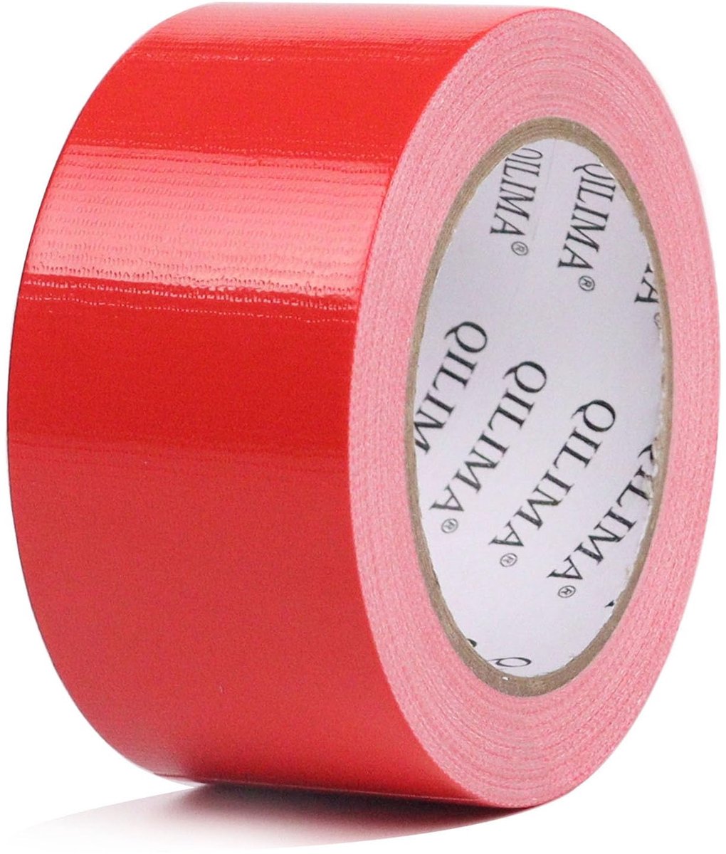 SnelShoppen - Professionele Duct Tape 50mm x 25m - Rood - Waterdicht, Hoge Viscositeit, Handafscheurbaar, Ideaal voor Reparaties, DIY, Creatief, Binne