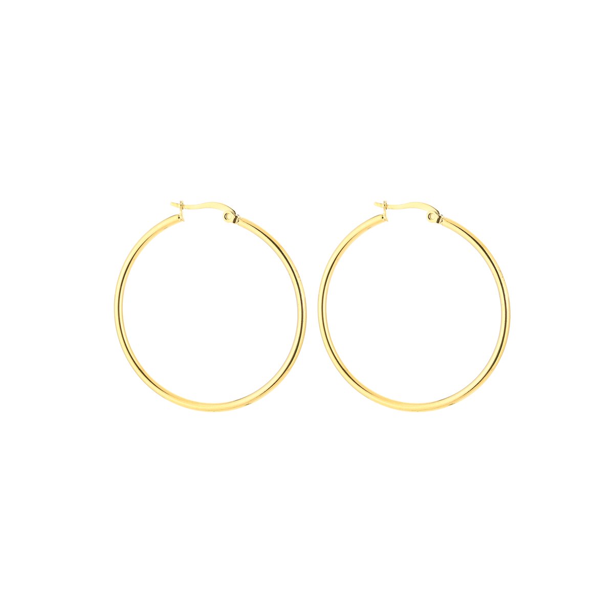 Stainless Steel Klassieke 40mm Hoops – Tijdloze & Minimalistische Oorringen – RVS - Goud